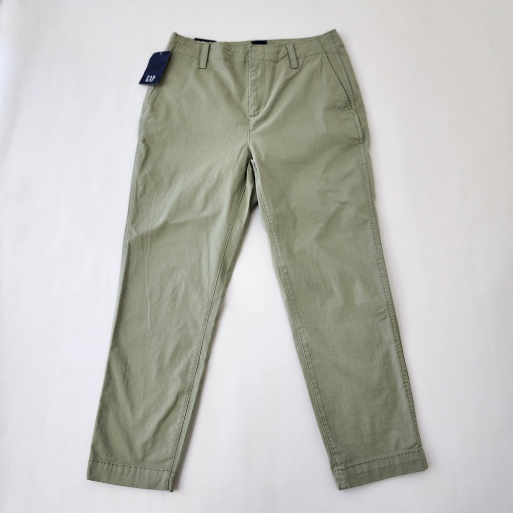 Gap Slim Ankle Pant Green Chino Trousers Womens Size 8 New NWT 1868327